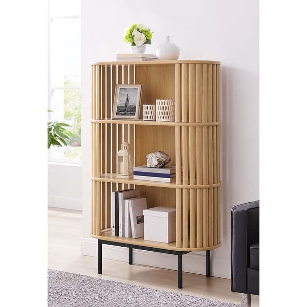 Collins Modern Oak Wooden 3shelf Bookcase Display Bed Bath & Beyond 38913791