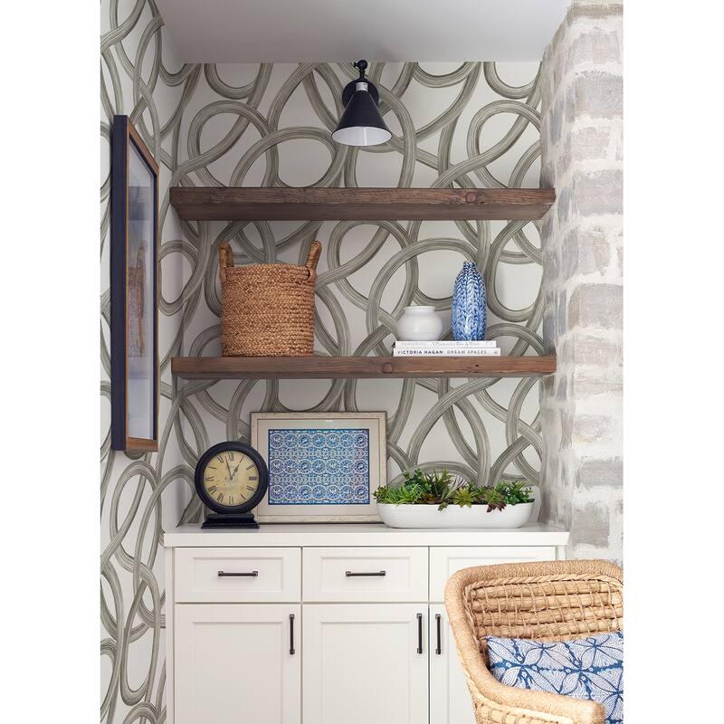 Calix White Twisted Geo Wallpaper