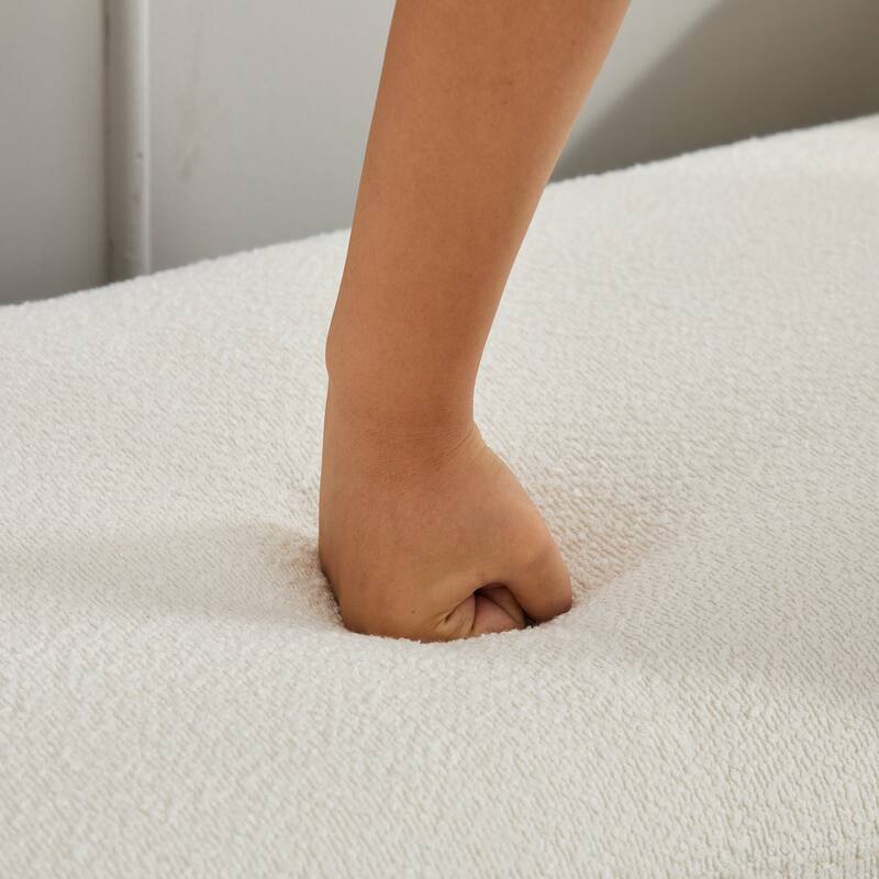 Roomfitters 66.34" Upholstered Bench Daybed with Fluted Wood Legs and 2 Bolster Pillows, Bedroom Entryway