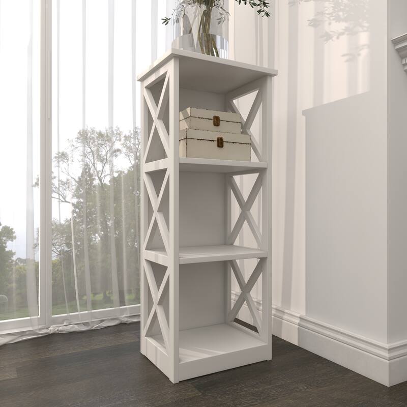 White Wooden 4 Shelves Shelving Unit