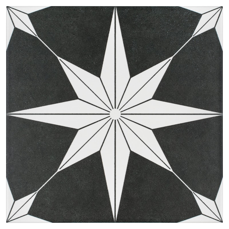 Merola Tile Stella Night 9-3/4" x 9-3/4" Porcelain Floor and Wall Tile