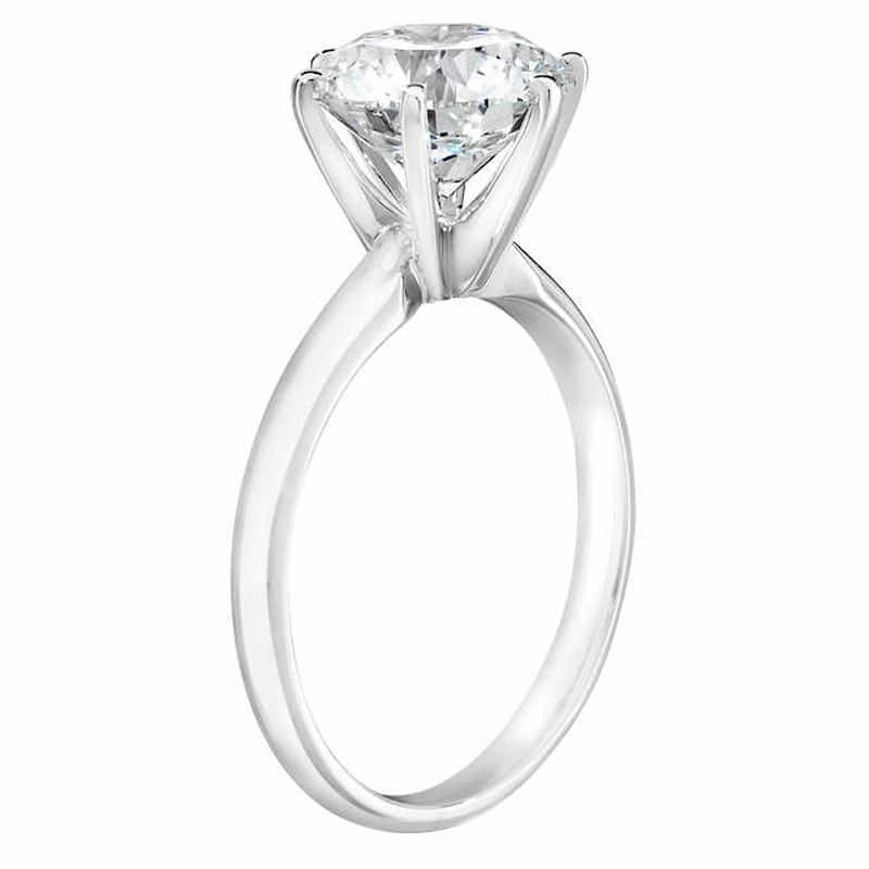 Platinum 3.14Ct Certified Diamond Solitaire Engagement Ring Lab Grown