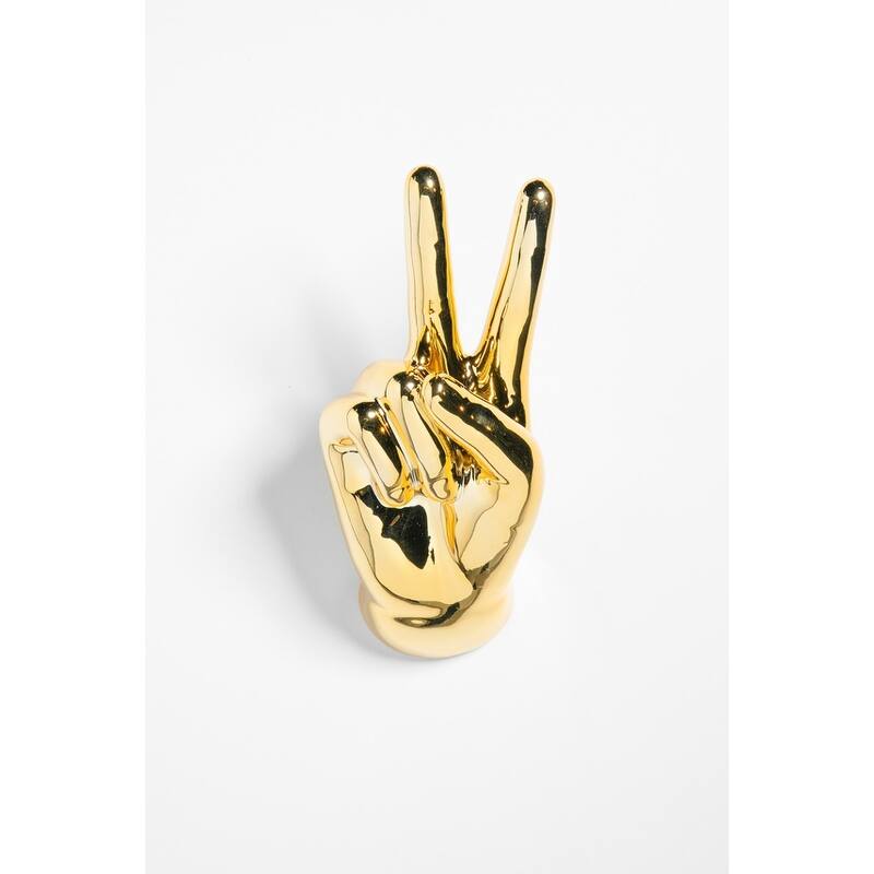 Interior Illusions Plus Gold Peace Hand Wall Mount - 9" tall