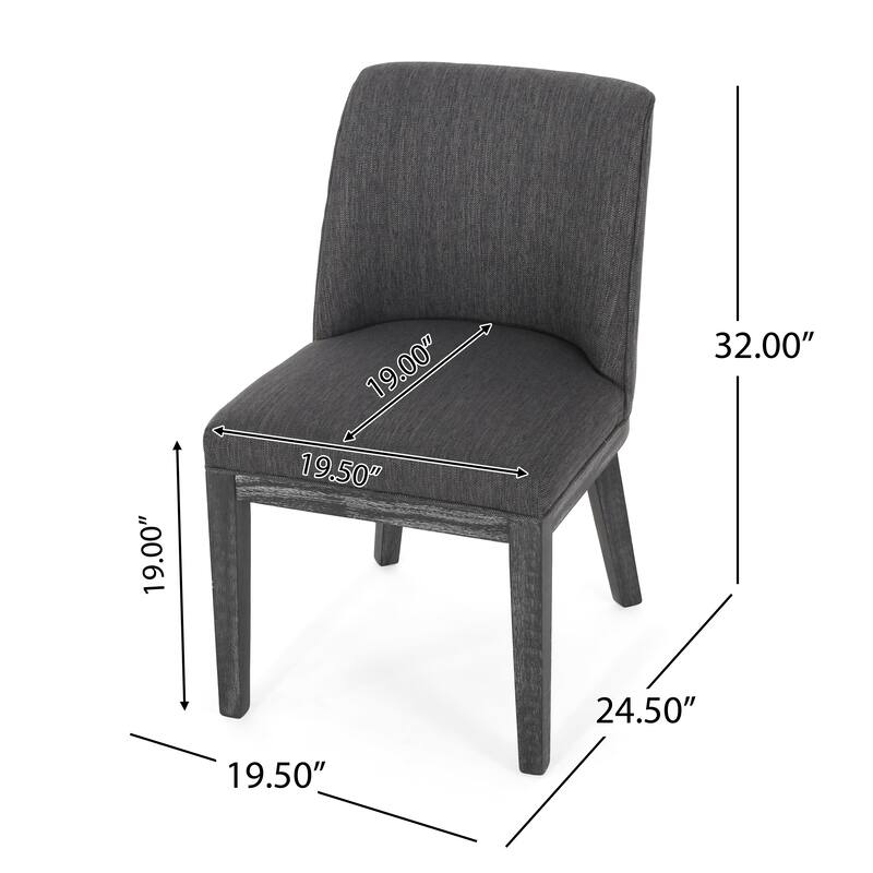 Charcoal Set of 2 Dining Chair Reception Chair with Wood Legs, Charming Armless Chair Side Chair Kitchen Chair