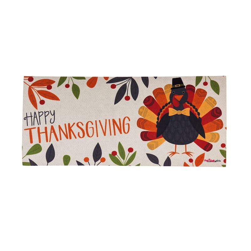 Sassafras Fall Holiday Set of 5 Door Mats with Rubber Display Frame, Collection #4 - Multi-Color
