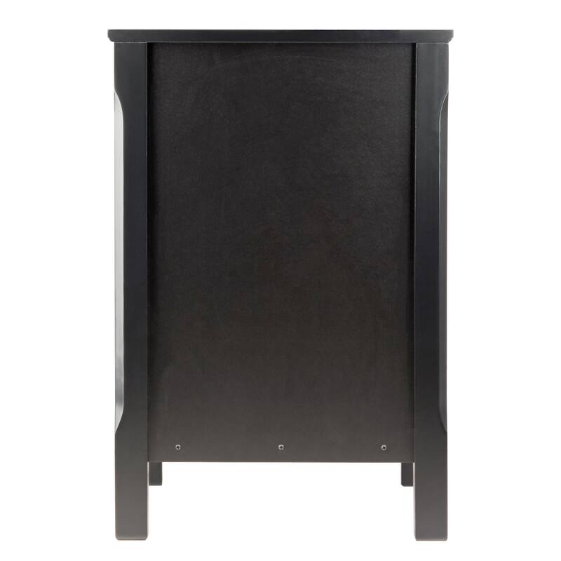 Black Wooden Nightstand Accent Table with 3 Spacious Storage Drawers - 15.75”L x 15.75”W x 23.63”H