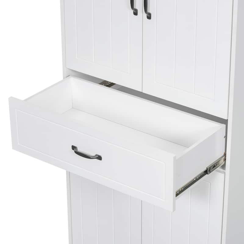 Christopher Knight Home - Everett Traditional Bathroom Storage Cabinet with Dual Laundry Baskets