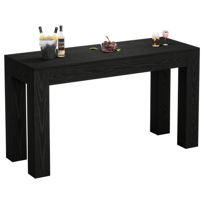 63" Wooden Counter Height Bar Table, Rectangular High Top Dining Table for Kitchen, Home Bar, Living Room