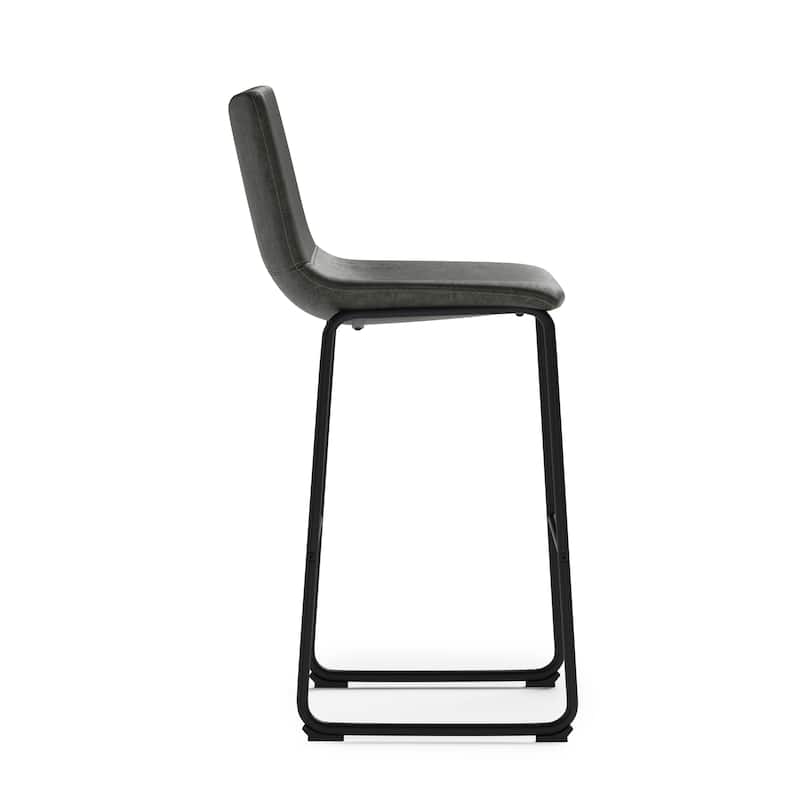 WYNDENHALL Adrienne Mid Century Modern Bar Stool (Set of 2) - 21.53" D x 19.49" W x 39.37"H