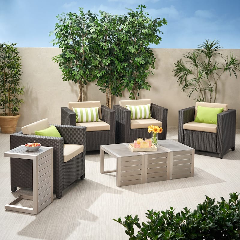 Puerta Outdoor 8-piece Seating Set with Cushions by Christopher Knight Home