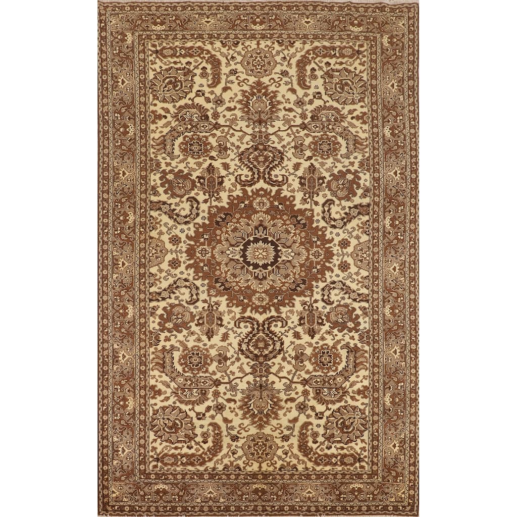 Anatolian Turkish Vintage Area Rug Handmade Wool Carpet - 6'4" X 9'5"