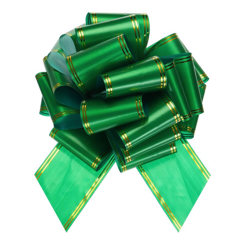 12 Inch Giant Large Pull Bow Big Metallic Car Bows Ribbon w Gold Edge