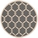 preview thumbnail 29 of 104, SAFAVIEH Courtyard Charleen Indoor/ Outdoor Waterproof Patio Backyard Rug 5'3" x 5'3" Round - Anthracite/Beige