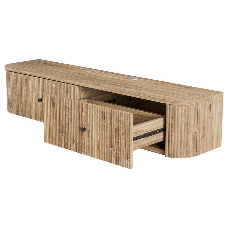 Floating TV Stand, Wall Mounted TV Console with Drawers, Floating Media Console Entertainment Center for Living Room, Bedroom