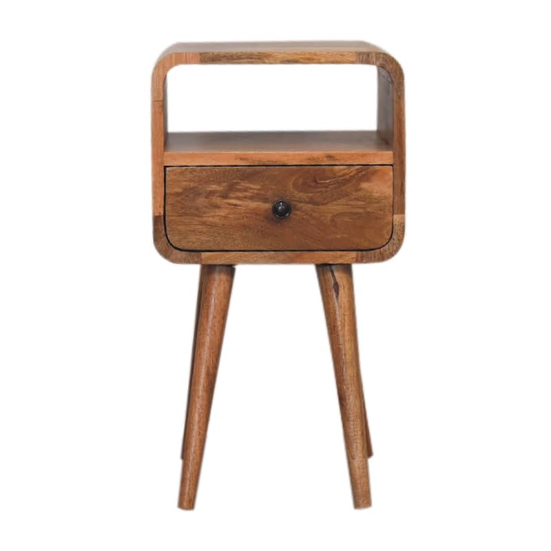 HomeRoots 22" Oak Solid Wood Square One Drawer Nightstand
