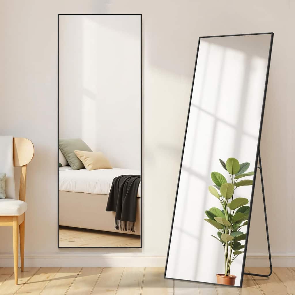 Mirror Full Length, Upgraded 16"x59" Body Wall Mirrors with Shatter-Proof Glass, Floor Standing, Hanging or Leaning