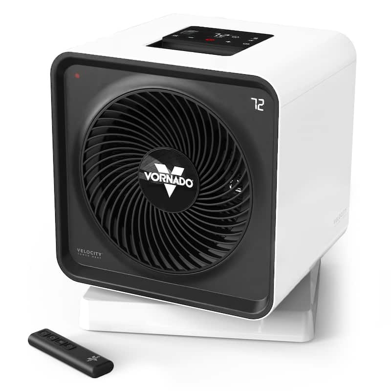 Velocity 5 Cube OSC 1500-Watts White Indoor Electric Fan Space Heater with Oscillation - White