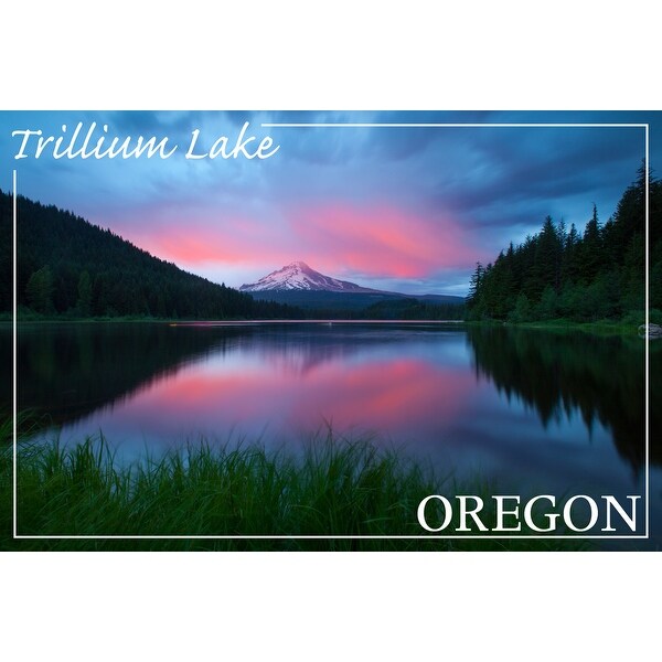 Trillium Lake Oregon Sunset Lantern Press Photography Jesse Estes Art Print Multiple Sizes Available 9 X 12 Art Print