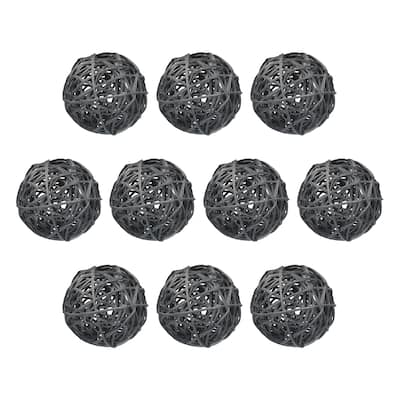10 Pcs Wicker Rattan Balls 2.4 Inch Rattan Decorative Balls