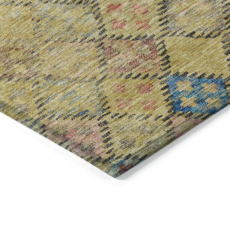 Machine Washable Indoor/ Outdoor Boho Modern Chantille Rug