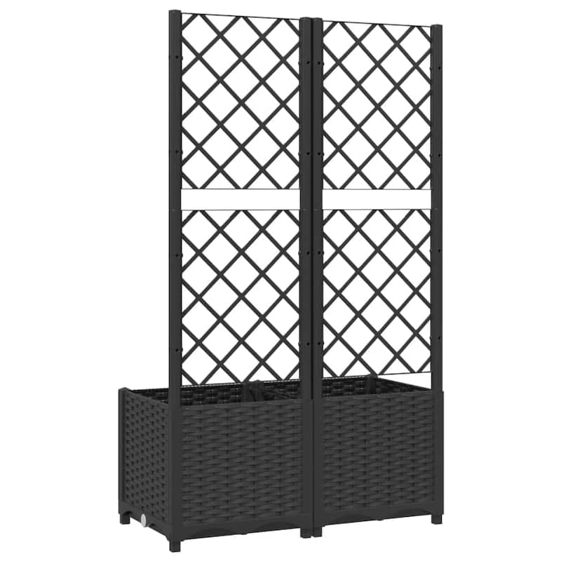 vidaXL Garden Planter with Trellis Plant Pot Flower Box Raised Bed Outdoor PP
