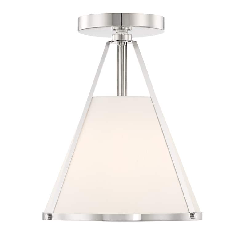 Fulton 1 Light Polished Nickel Semi Flush Mount