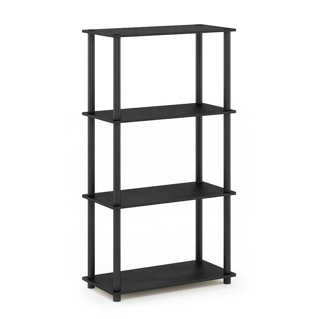 4 Tiers Wood Household Shelving Unit in Americano/Black (23.6 in. W x 43.25 in. H x 11.6 in. D) - 23.6