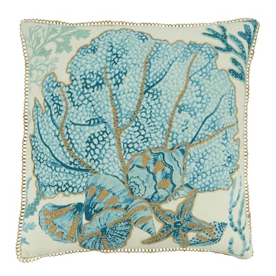 Sea Fan Design Throw Pillow