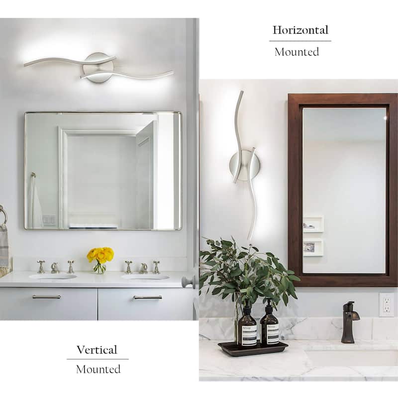 23.6'' Dimmable Intergrated LED Wall Sconce 6000K Bathroom Vanity Light
