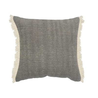 HomeRoots 20" X 20" Gray And Ivory 100% Cotton Zippered Pillow