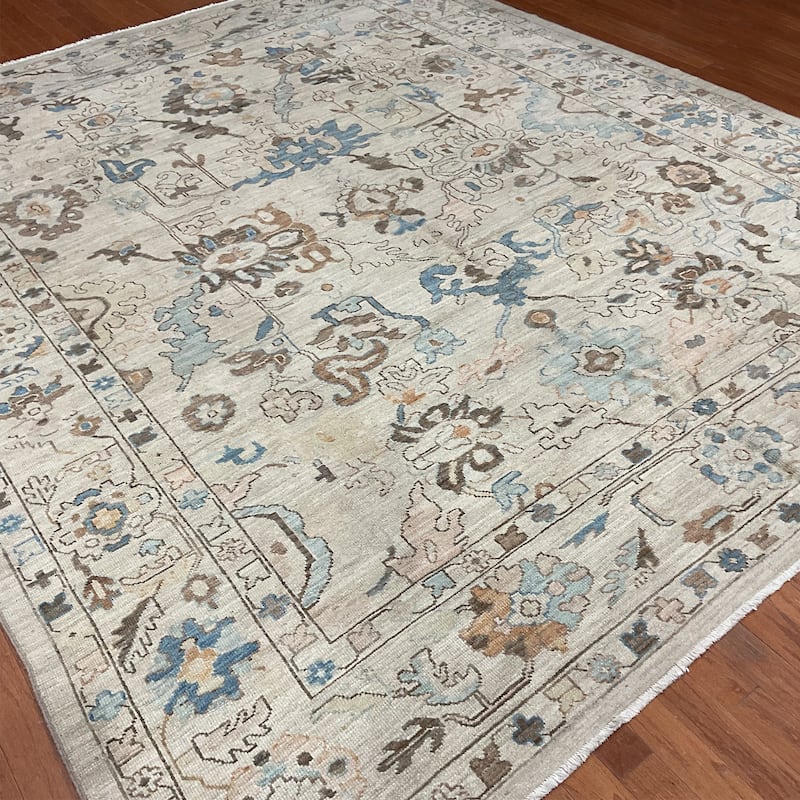 HERAT ORIENTAL Handmade Vegetable Dye Oushak Wool Rug - 9'5" x 11'5"