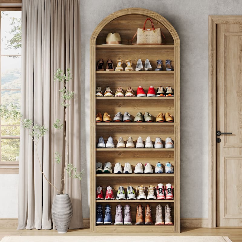 Tall Shoe Storage Cabinet, Freestanding Shoe Organizer