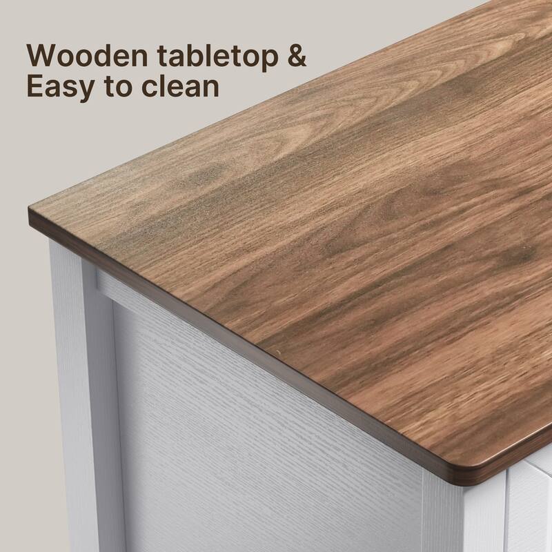 43.3" W 6 Drawer Dresser, Wood Storage Closet Dressers Chest of Drawers for Bedroom