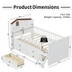 preview thumbnail 4 of 36, Twin Size Platform Bed Frame with 4 Storage Drawers & Guardrail Headboard for Bedroom, Wooden Kids Storage Bed with Ladder