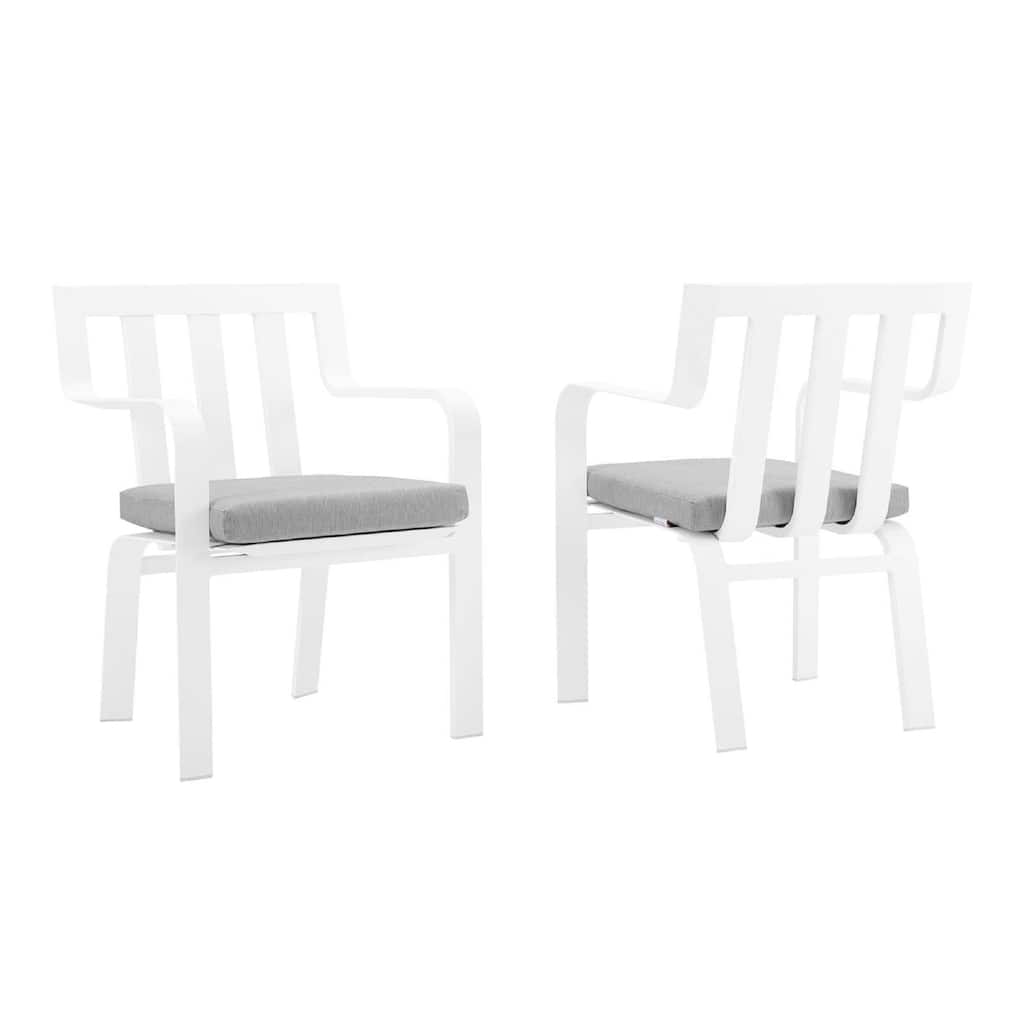 Baxley Lounge & Deep Seating Sets, Two Dining Chairs, White Gray