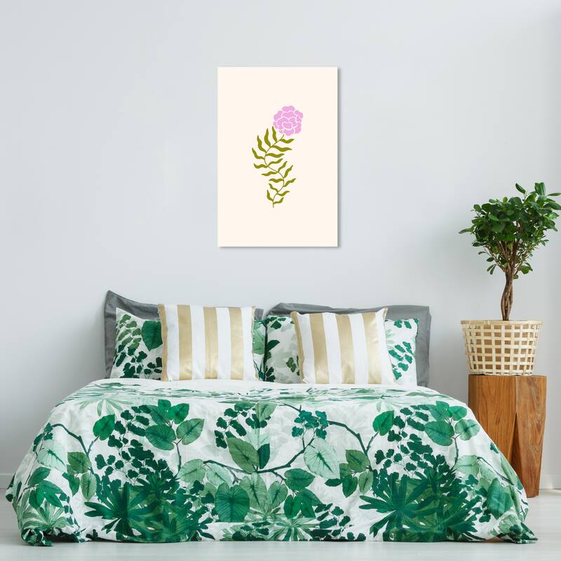 Wynwood Studio Canvas Floral and Botanical Unique Flower Purple and Pastel Purple Modern & Contemporary Wall Art Canvas Print