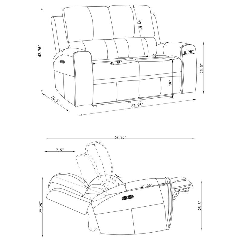 Brickston Triple Power Reclining Loveseat