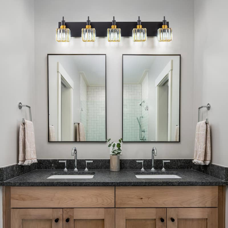 2/3/4-Light Modern Bathroom Crystal Vanity Light Wall Sconces