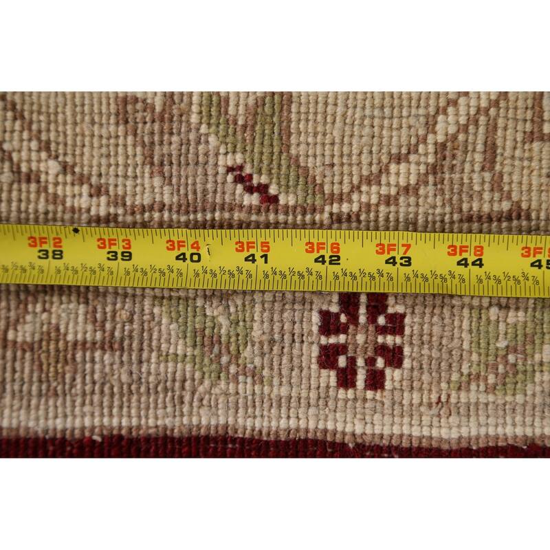 Vegetable Dye Floral Agra Oriental Area Rug Hand-knotted Wool Carpet - 7'1" x 7'1" Square