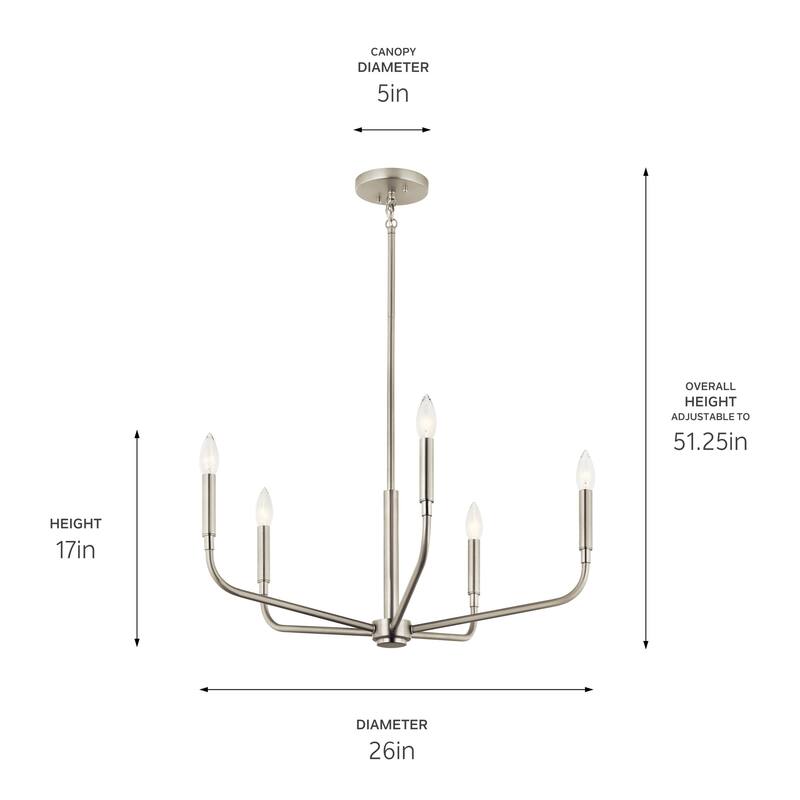 Kichler 52717 Madden 5 Light 26" Wide Taper Candle Style Chandelier