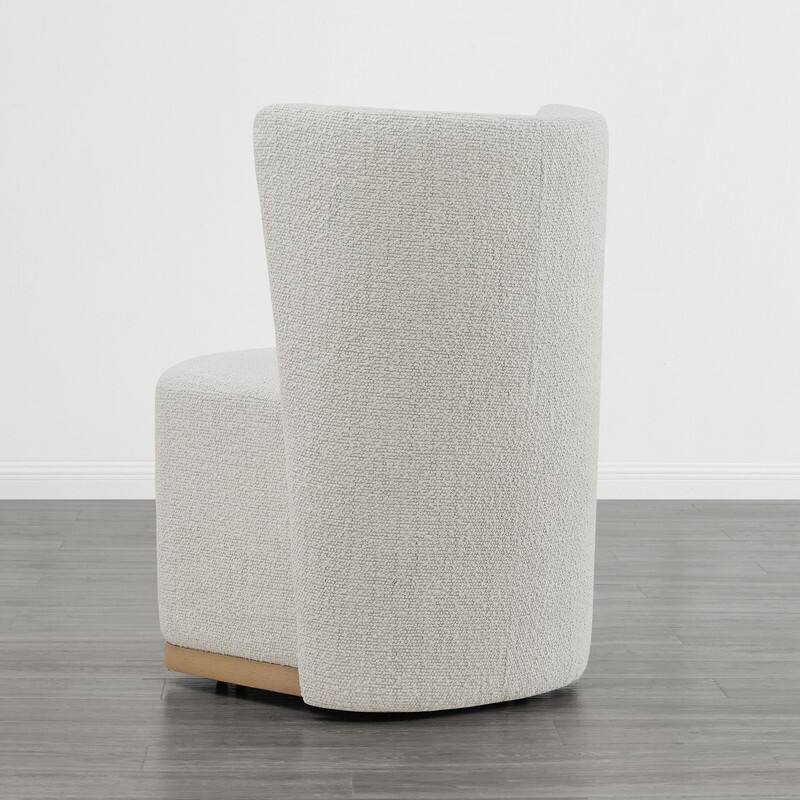 Spruce & Spring Kevin Modern Wingback Dining Chairs with Casters&Wood Base Set of 2 - Set of 2