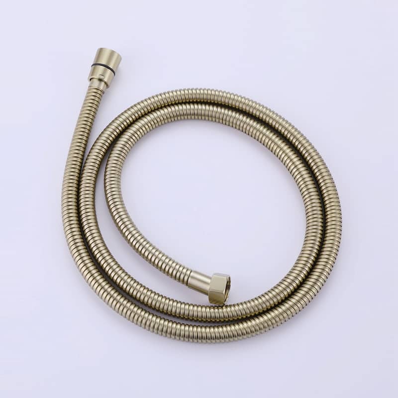 1-Spray Patterns Wall Mount Dual Shower Heads with Handheld Shower Head Set in Brushed Gold - 10 inch