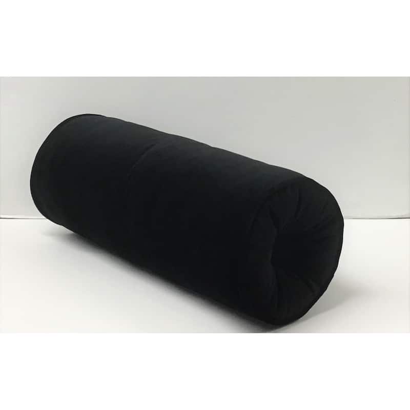 Edie At Home Velvet Neckroll Decorative Throw Pillow, Black