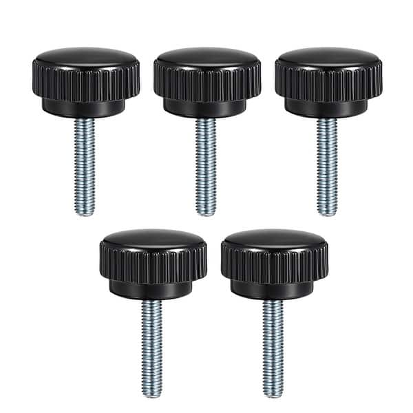 M8 x 30mm Male Thread Knurled Clamping Knobs Grip Thumb Screw on Type 5 Pcs  - Black,Silver Tone - Bed Bath & Beyond - 27583348