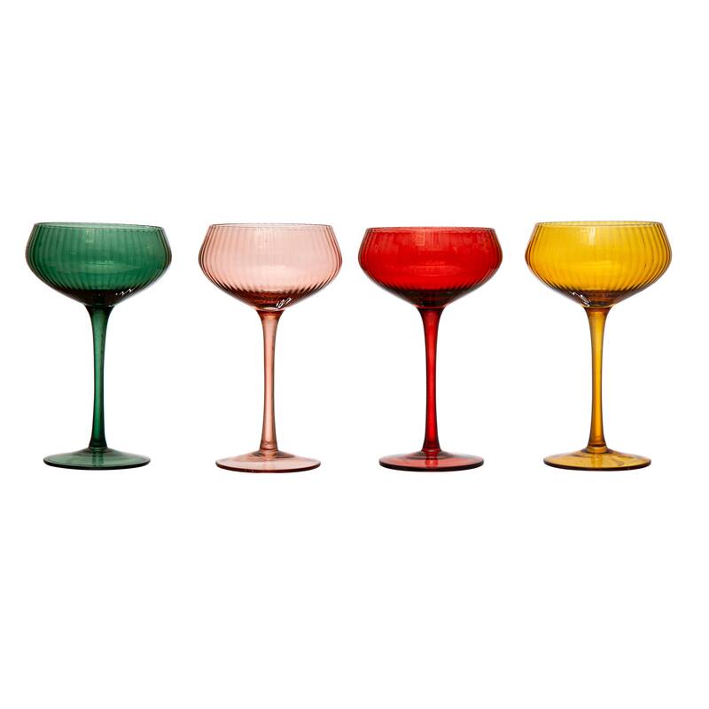 Stem Champagne Glass - Set of 4 - Multi