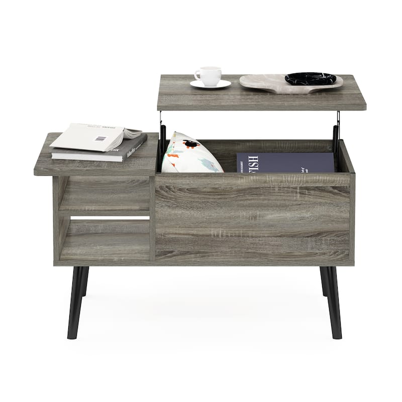 Furinno Jensen Lift Top Coffee Table With Wooden Leg