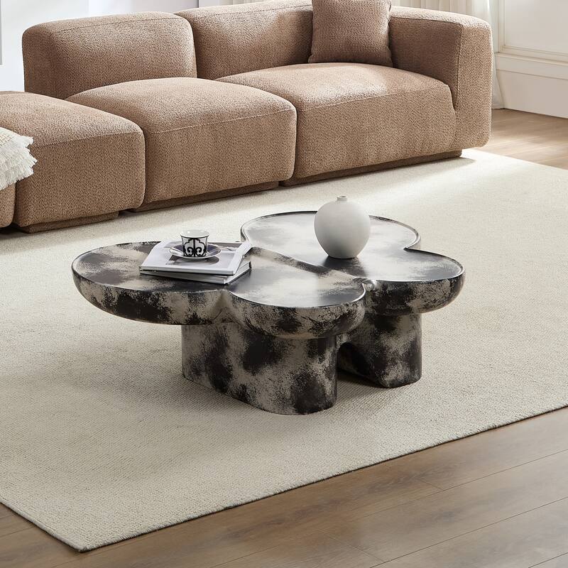 Butterfly-Shaped Coffee Table Sofa Side Table, Center Table Accent Table with Dynamic Flowing Design for Living Room