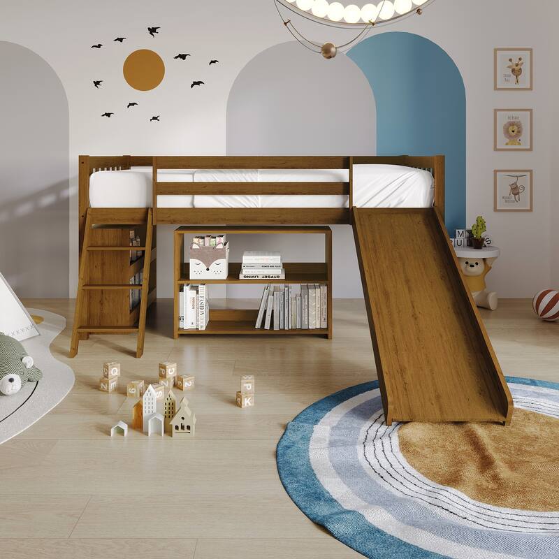 CraftPorch Simple Twin Loft Bed with Ladder