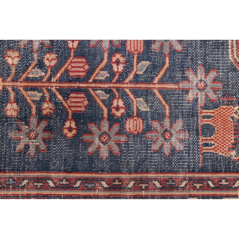 ECARPETGALLERY Hand-knotted Kayseri Vintage Navy Wool Rug - 4'0 x 5'10