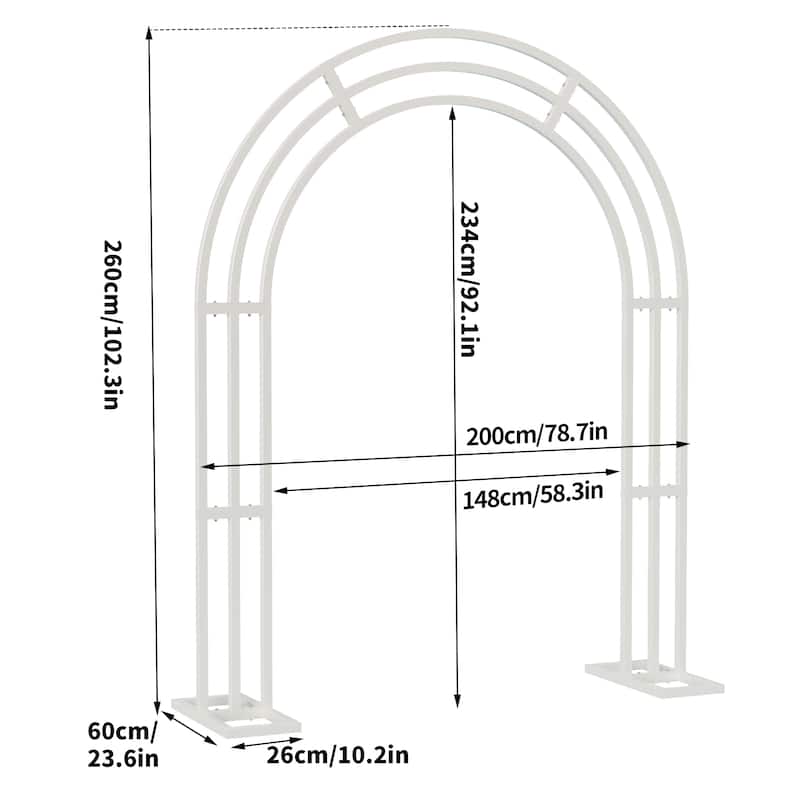 Large White Wedding Arch Stand 3 Layer Garden Backdrop Frame